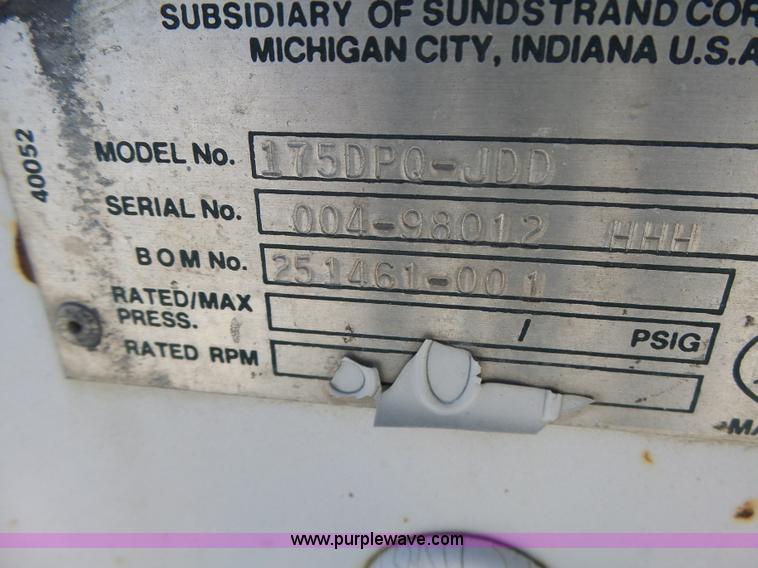 image for item L6101 Sullair 175DPQ air compressor