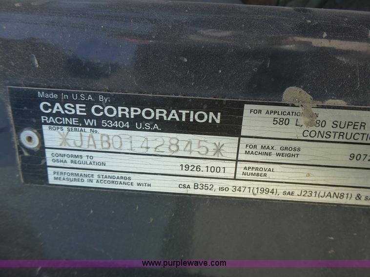 image for item L6104 1995 Case 580L backhoe