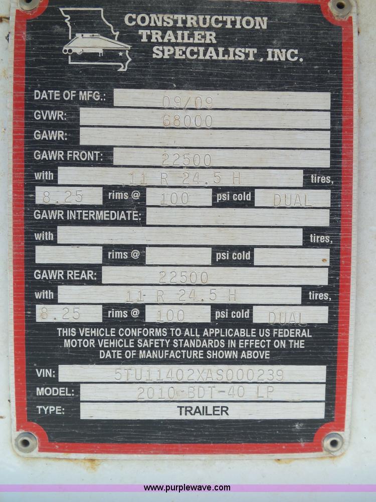 image for item L6583 2010 CTS 2010-BDT-40LP bottom dump trailer