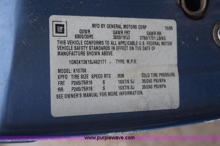 image for item CB9299 1995 Chevrolet Tahoe SUV