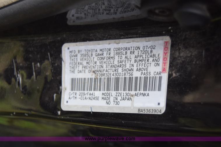 image for item CB9304 2003 Toyota Corolla