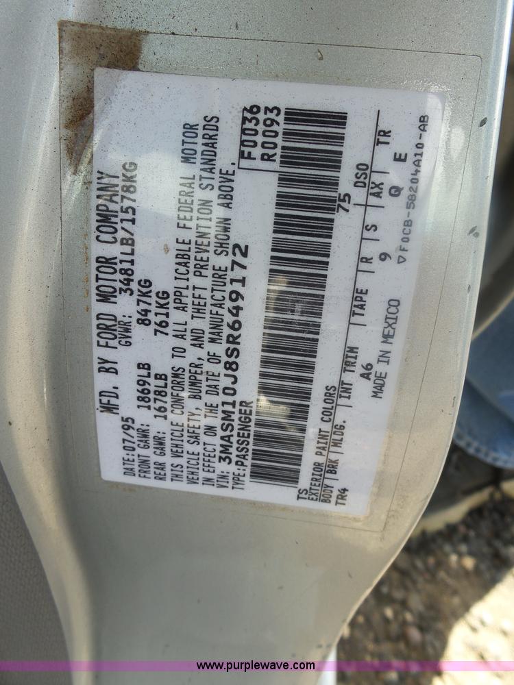 image for item AL9168 1995 Mercury Tracer