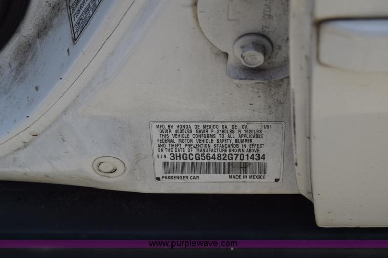 image for item AR9526 2002 Honda Accord