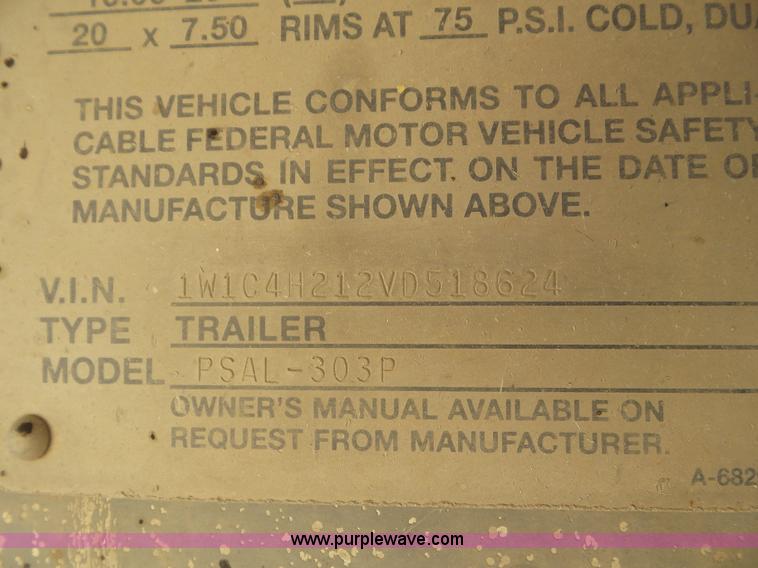 image for item CC9845 1997 Wilson Hog Deck PSAL303P livestock trailer