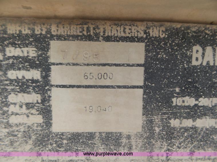 image for item CC9849 1996 Barrett Hog Deck livestock trailer