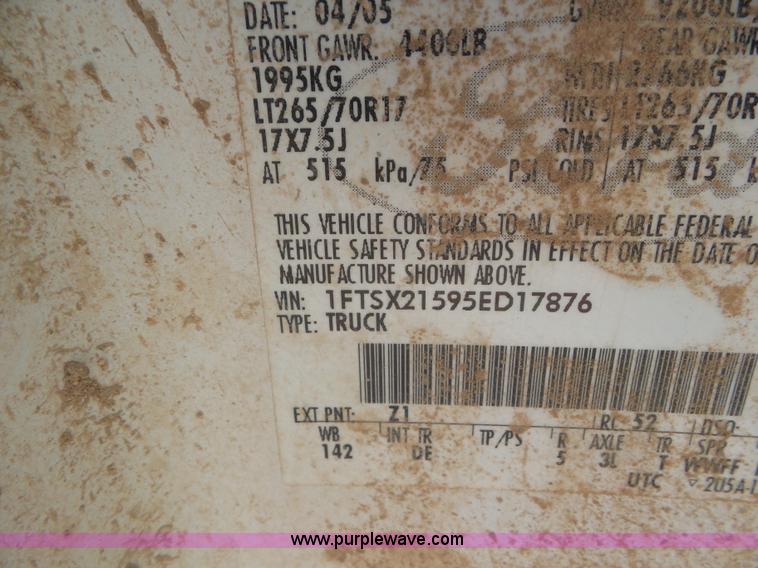 image for item CC9851 2005 Ford F250 Super Duty SuperCab pickup truck