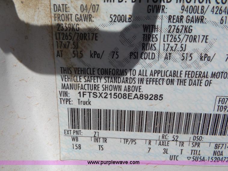 image for item CC9855 2008 Ford F250 Super Duty SuperCab pickup truck