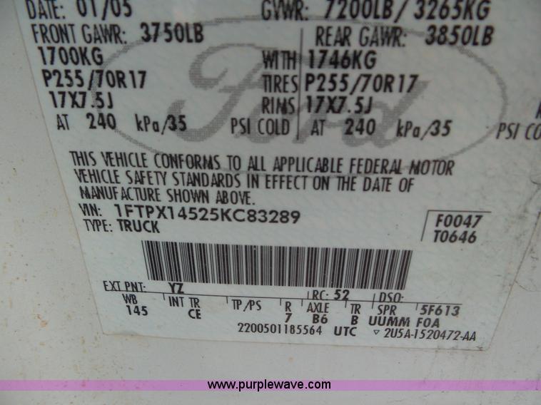 image for item CC9866 2005 Ford F150 SuperCab pickup truck