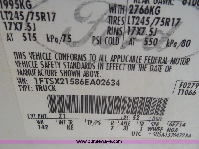 image for item CC9870 2006 Ford F250 Super Duty SuperCab pickup truck