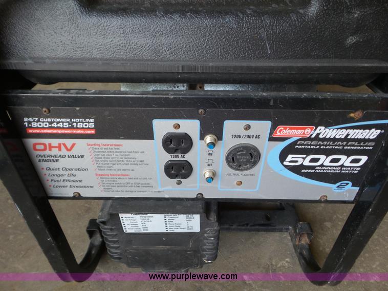 image for item CC9894 Coleman Powermate 6250 generator