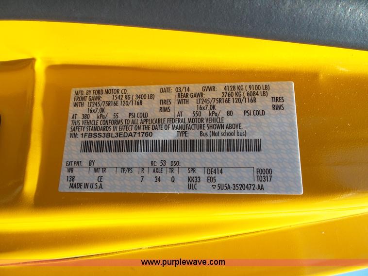 image for item J4844 2014 Ford E350 XL Super Duty Extended van