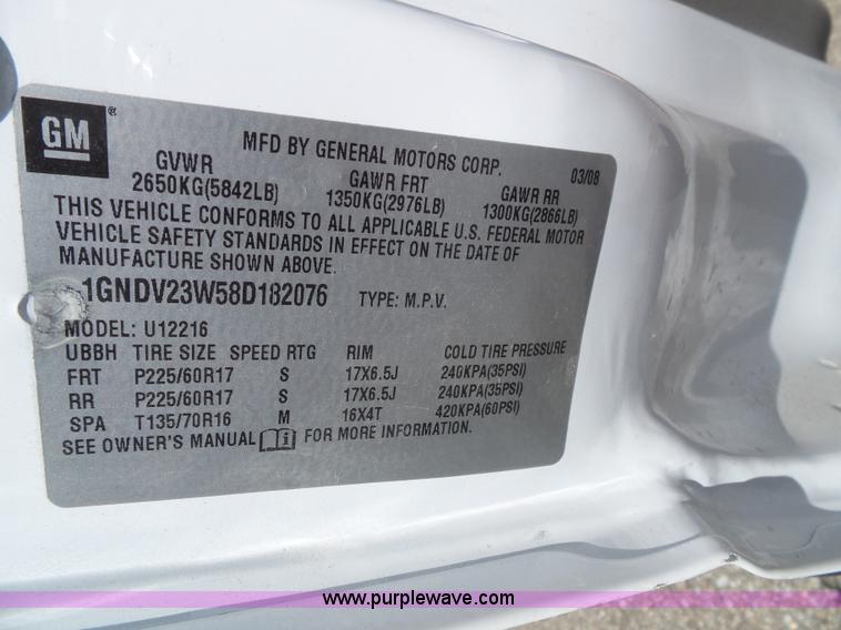 image for item J4860 2008 Chevrolet Uplander LS Ext. van