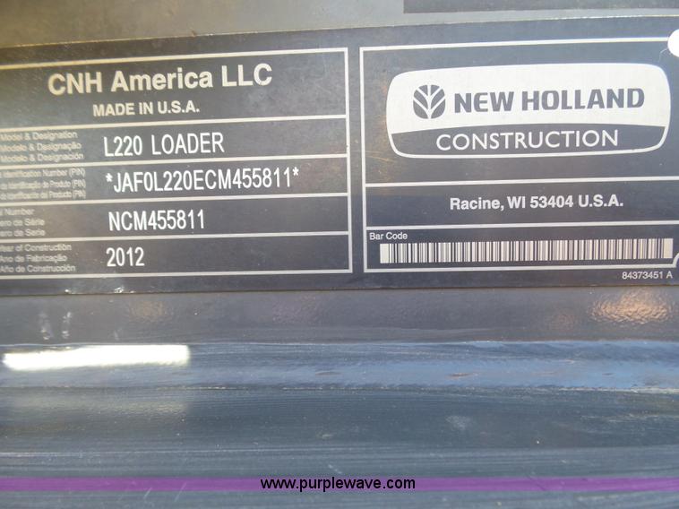 image for item J6046 2012 New Holland L220 skid steer