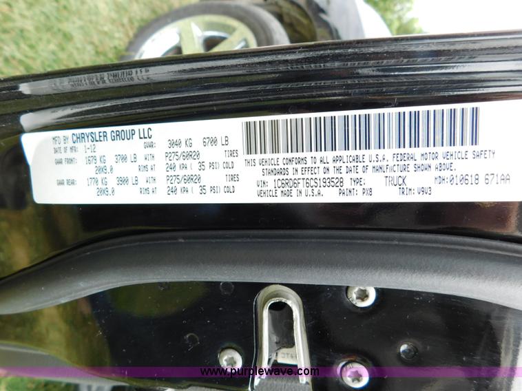 image for item J7298 2012 Dodge Ram 1500 Quad Cab pickup truck