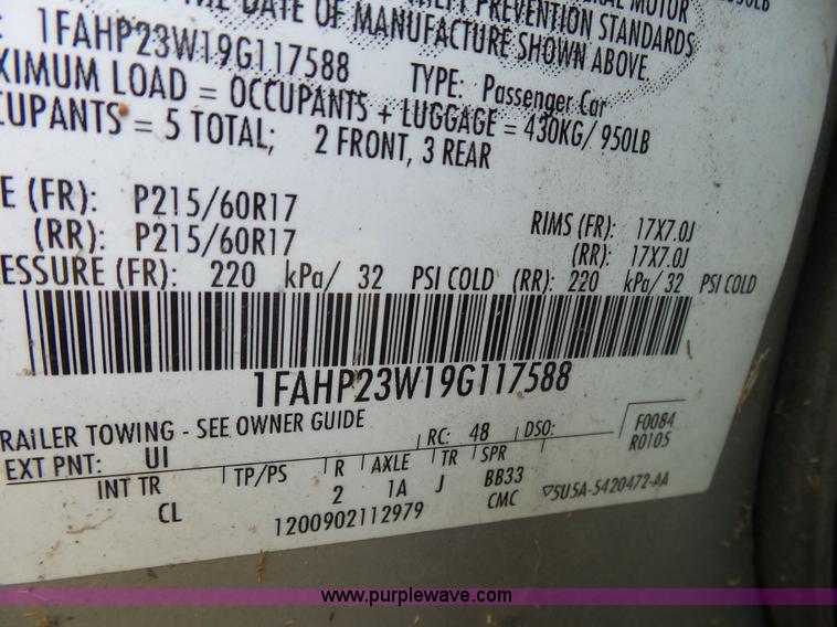 image for item K1200 2009 Ford Taurus