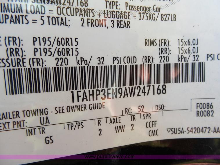 image for item K1206 2010 Ford Focus