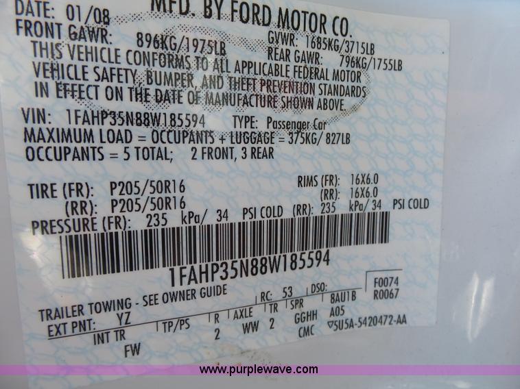 image for item K1215 2008 Ford Focus