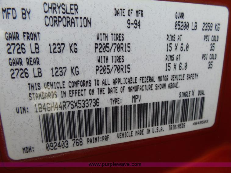 image for item K1227 1995 Dodge Grand Caravan