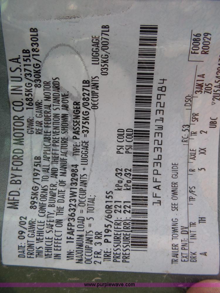 image for item K1238 2003 Ford Focus Wagon