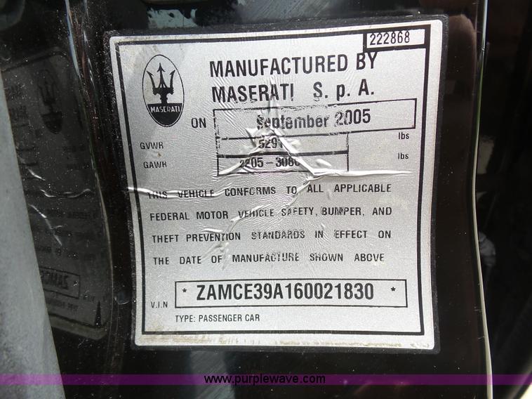 image for item K7943 2006 Maserati Quattroporte