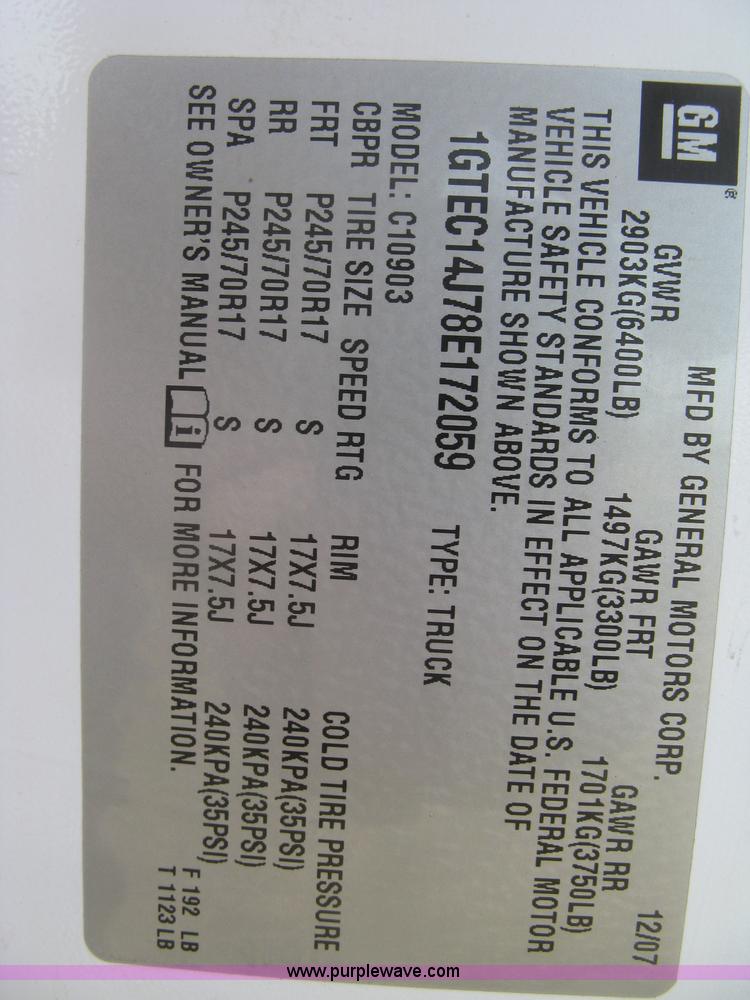 image for item L3839 2008 GMC Sierra 1500 pickup truck