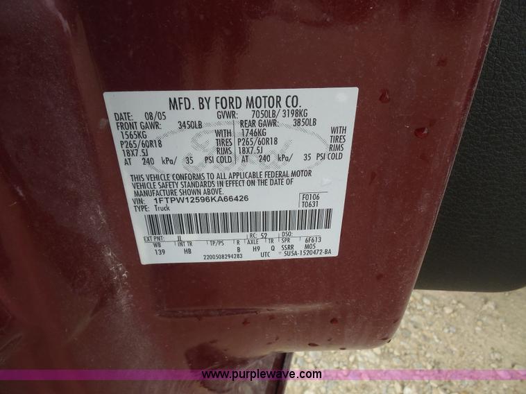 image for item L4882 2006 Ford F150 Lariat SuperCrew pickup truck