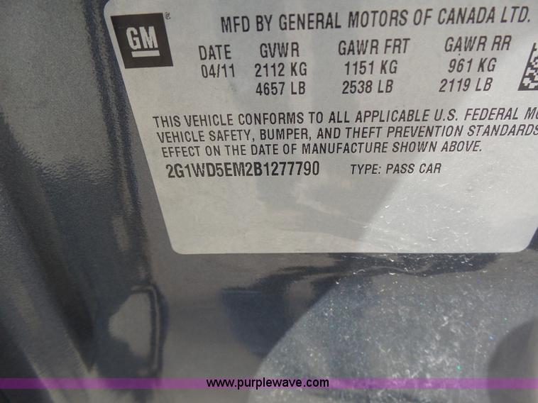 image for item L6150 2011 Chevrolet Impala Police