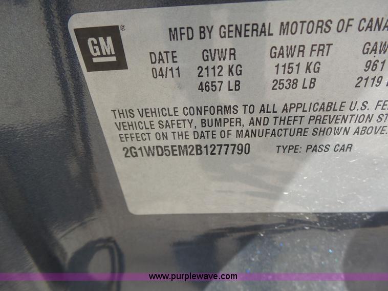 image for item L6150 2011 Chevrolet Impala Police