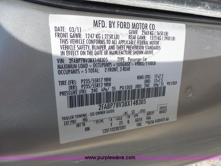 image for item L6164 2011 Ford Crown Victoria Police Interceptor