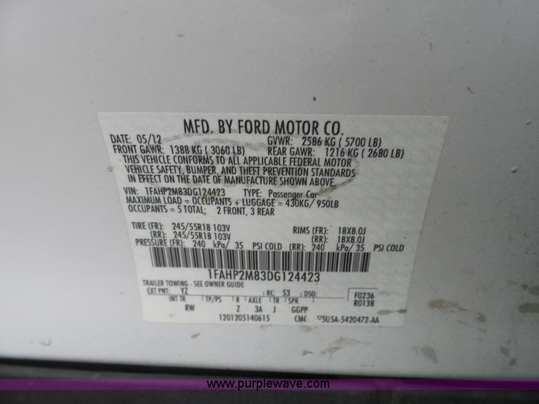 image for item L7040 2013 Ford Taurus Police