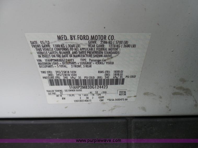 image for item L7040 2013 Ford Taurus Police