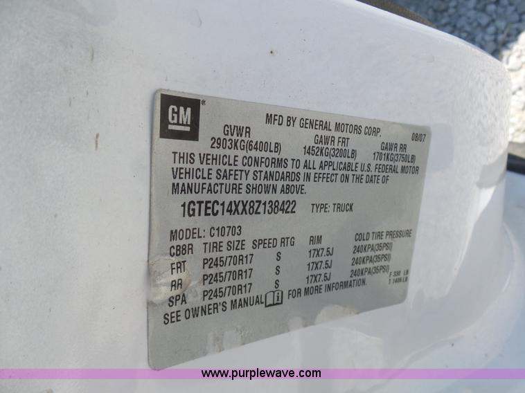 image for item L7059 2008 GMC Sierra 1500 pickup truck