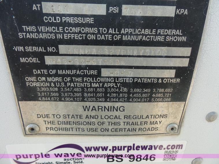 image for item BS9846 1993 Monon MA3-32-ST-53W dry van trailer