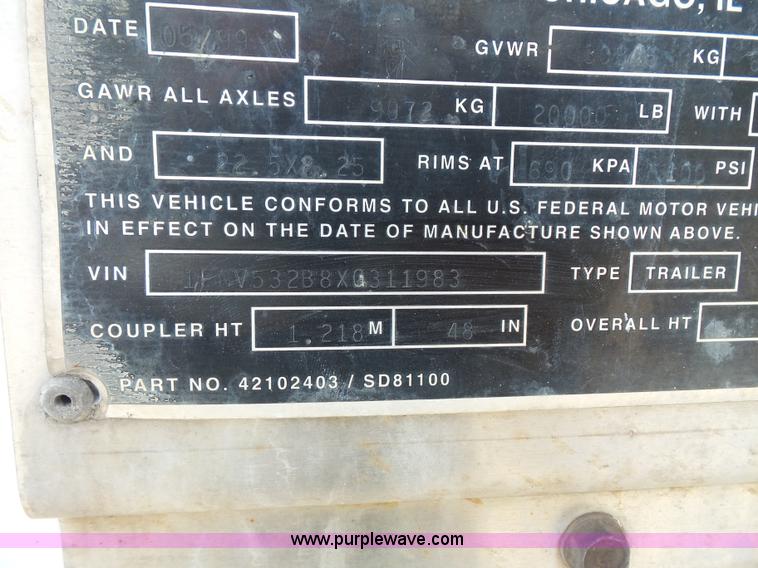 image for item BS9850 1999 Great Dane 741TP dry van trailer