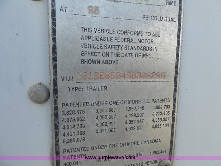 image for item BS9852 2003 Great Dane dry van trailer