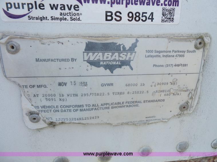 image for item BS9854 1994 Wabash dry van trailer