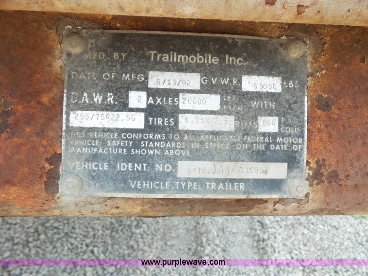 image for item BS9857 1992 Trailmobile dry van trailer