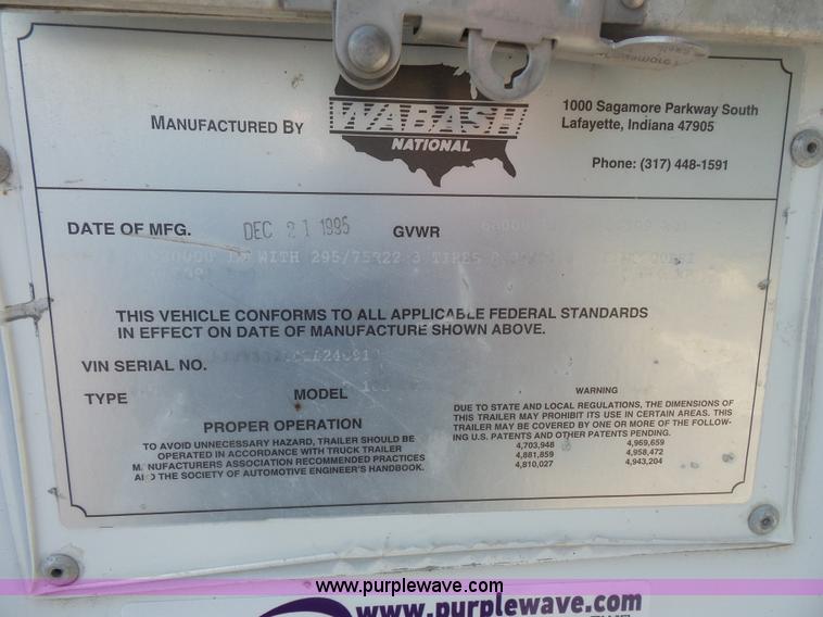 image for item BS9858 1996 dry van trailer