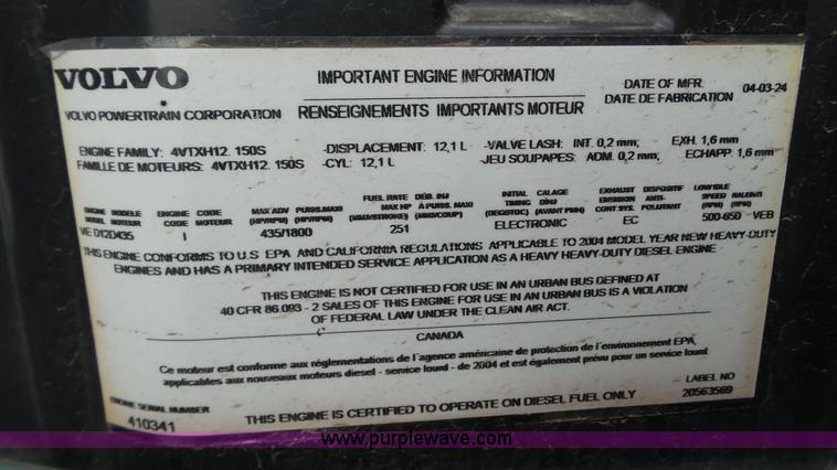 image for item BZ9155 2005 Volvo VNM semi truck