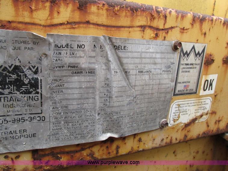 image for item AW9778 1993 Trail King TK40LP trailer