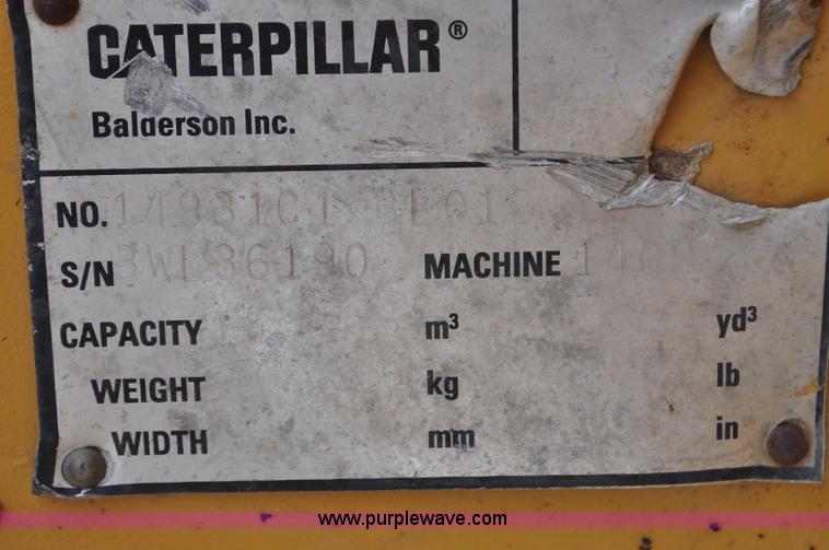 image for item G7408 1996 Caterpillar 140H motor grader