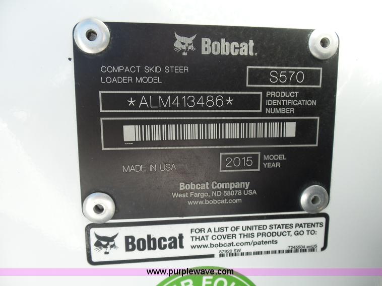 image for item J1661 2015 Bobcat S570 skid steer