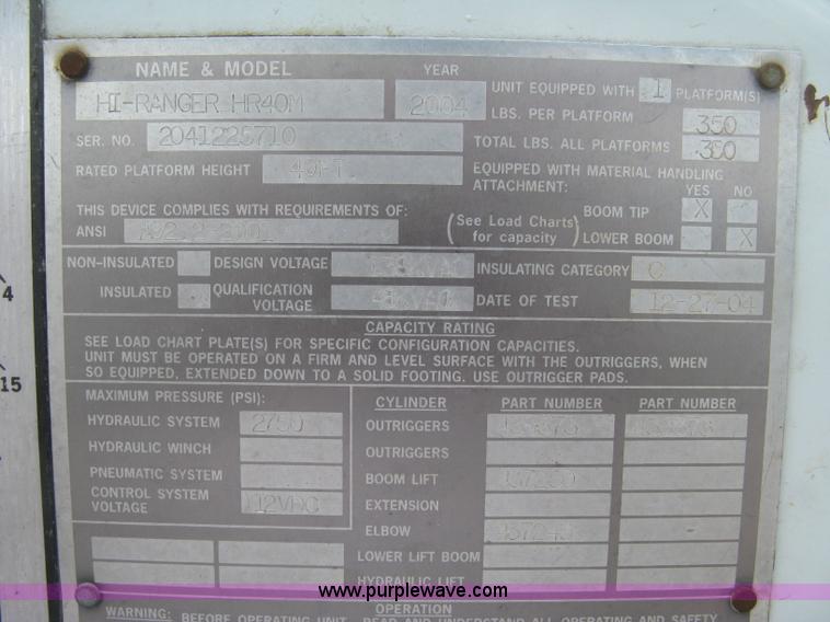 image for item J2780 2005 International 7300 bucket truck