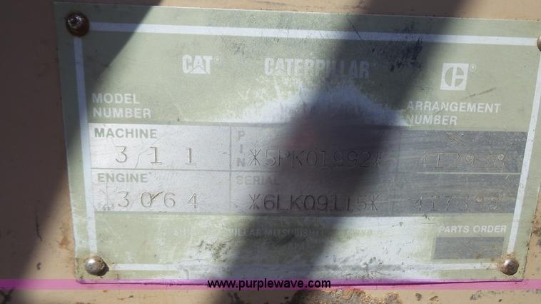 image for item K4622 1995 Caterpillar 311 excavator