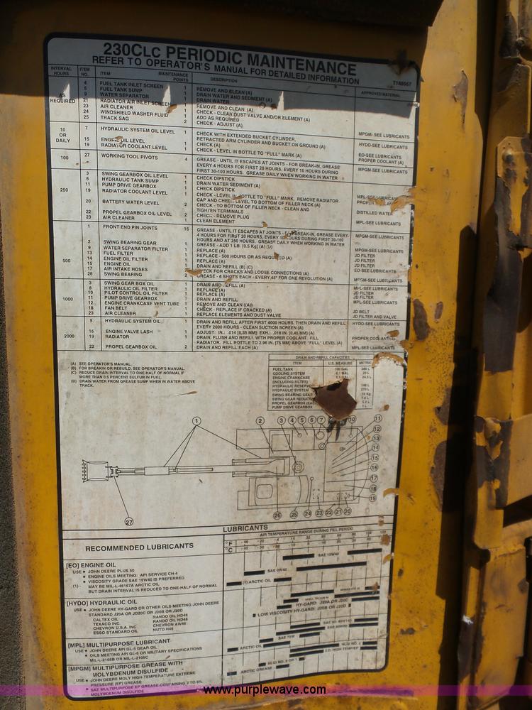 image for item K7140 2003 John Deere 230C LC excavator