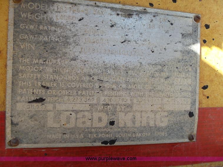 image for item K8370 1987 Load King 1827-4-3 bottom dump trailer