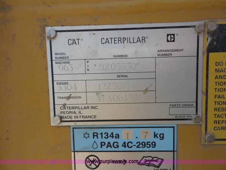 image for item L2849 1994 Caterpillar 963 track loader