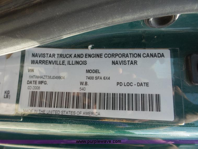 image for item L2874 2008 International 7400 dump truck