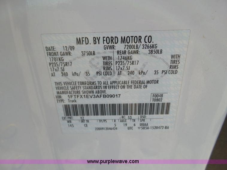 image for item L6595 2010 Ford F150 SuperCab pickup truck