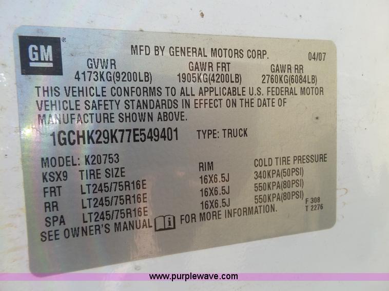 image for item L6596 2007 Chevrolet Silverado 2500HD Ext. Cab pickup truck